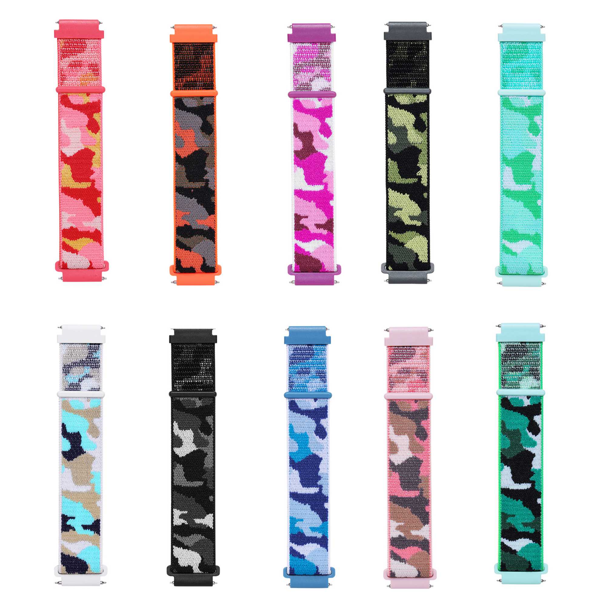 For Samsung Galaxy Watch 5 40mm 44mm Watch 5 Pro 45mm Camouflage Nylon Watch Band Replacement Adjustable Wrist Strap For Samsung Galaxy Watch 5 40mm 44mm Watch 5 Pro 45mm Camouflage Nylon Watch Band Replacement Adjustable Wrist Strap